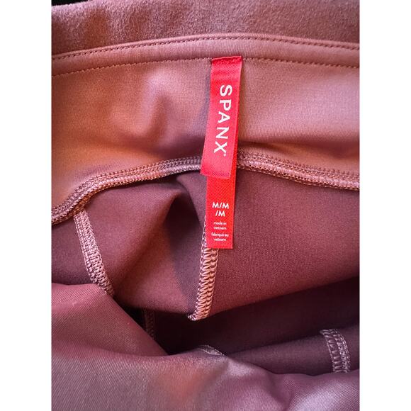 Spanx Faux Suede Leggings Mauve M - Picture 4 of 7